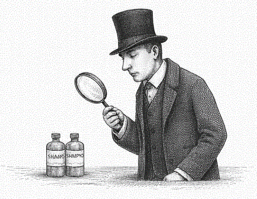 illustrated investigator examining sensory products — Box of Small Things